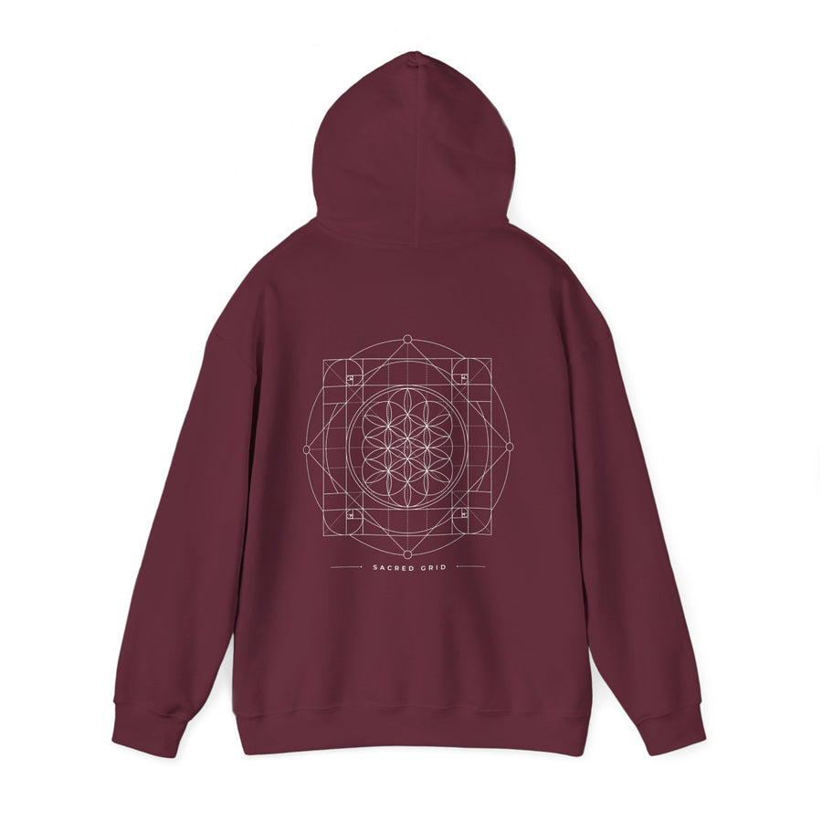 Sacred Grid Hoodie — Maroon