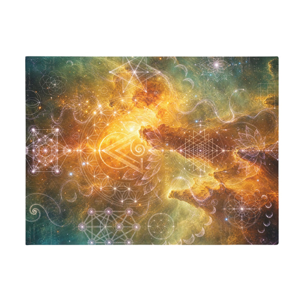Sacred Geometry Fleece Blanket - Flame Nebula