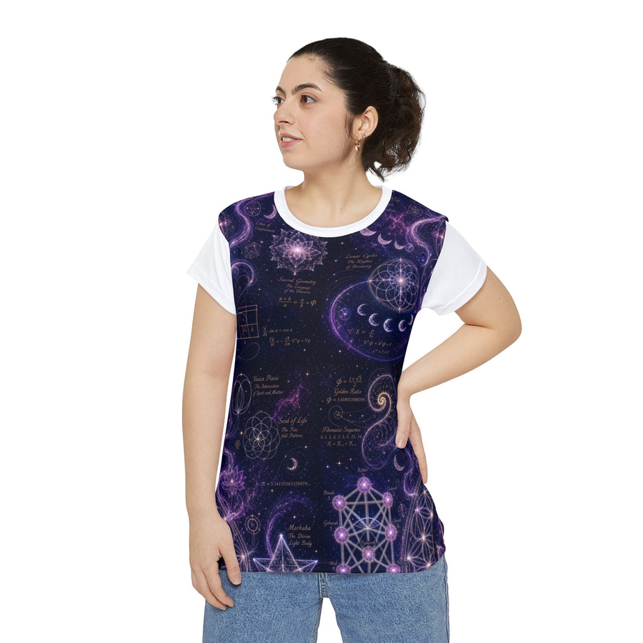 Women's Sacred Geometry Lounge Shirt — Divine Origin — Front View