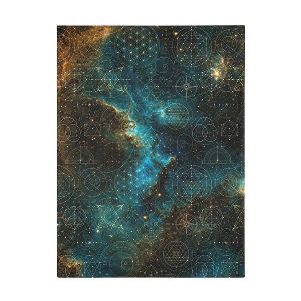 Sacred Geometry Fleece Blanket - Stingray Nebula