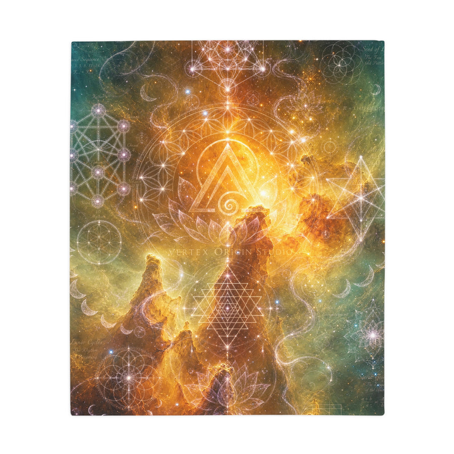 Sacred Geometry Blanket — Flame Nebula