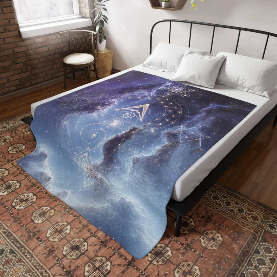 Sacred Geometry Blanket — Saturn Nebula