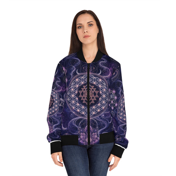 Women's Sacred Geometry Bomber Jacket — Sacred Bloom