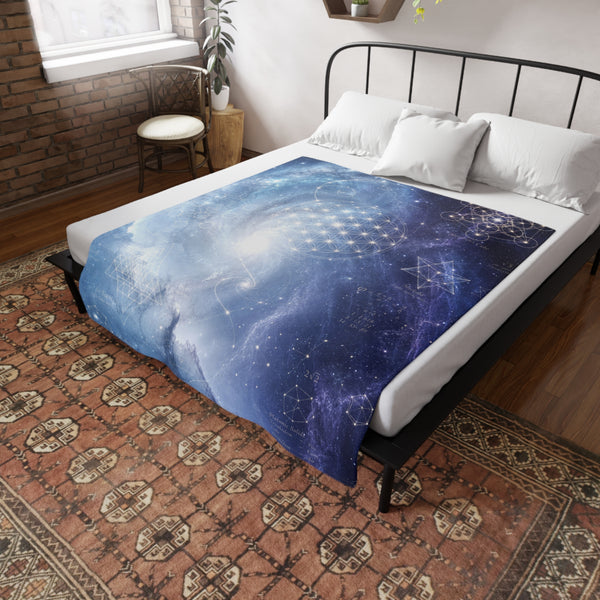 Sacred Geometry Fleece Blanket - Blinking Planetary Nebula
