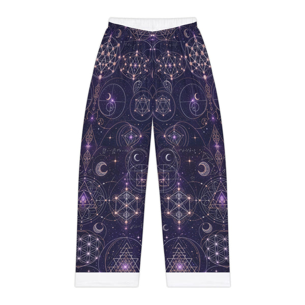 Pantalon de pyjama géométrie sacrée — Tissu céleste — Femme