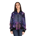 Women's Sacred Geometry Bomber Jacket — Cosmic Bloom