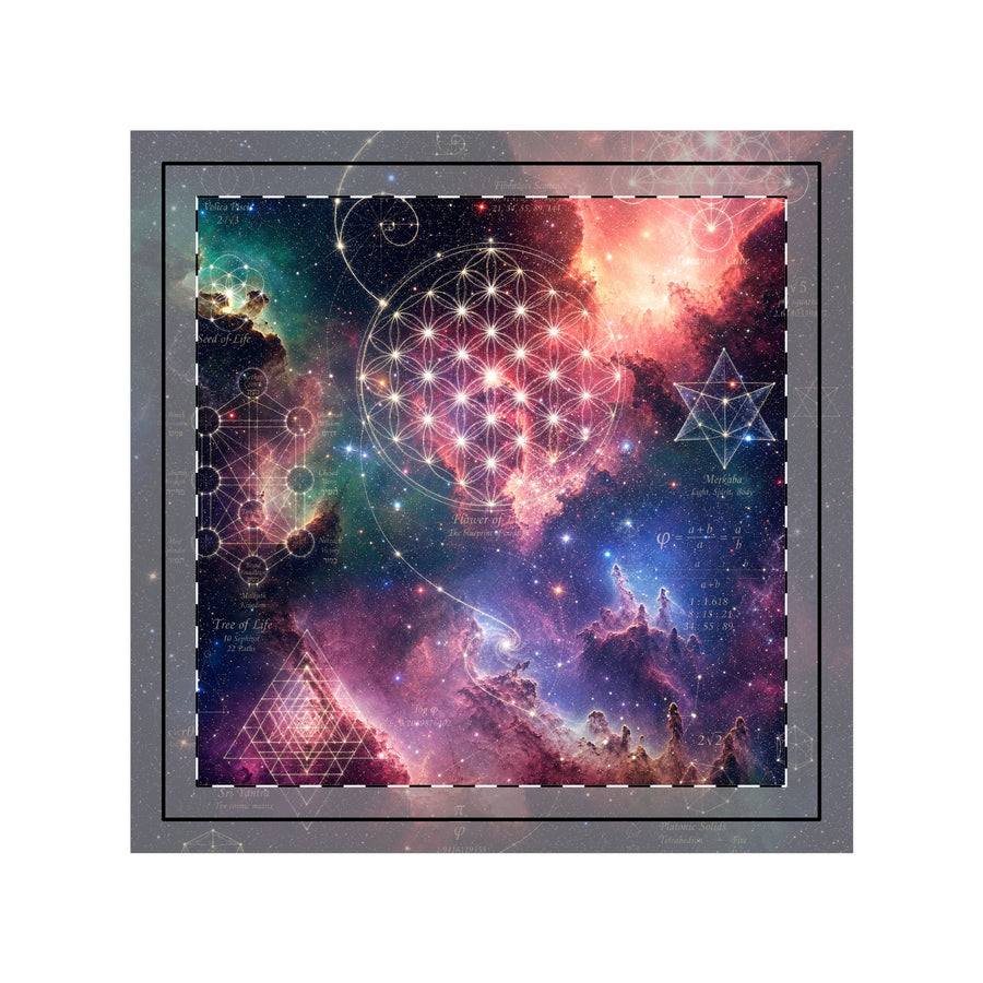 Sacred Geometry Throw Pillow Case - Cosmic Constellation