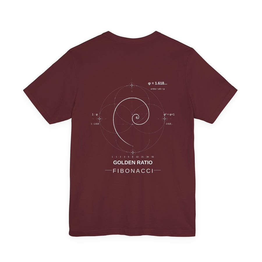 Fibonacci Spiral Tee — Maroon