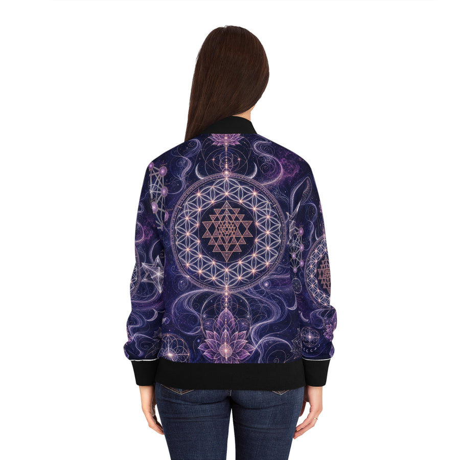 Women's Sacred Geometry Bomber Jacket — Sacred Bloom