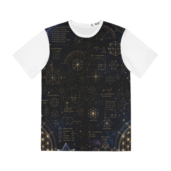 Men's Sacred Geometry Lounge Shirt — Cosmic Blueprint — Front View