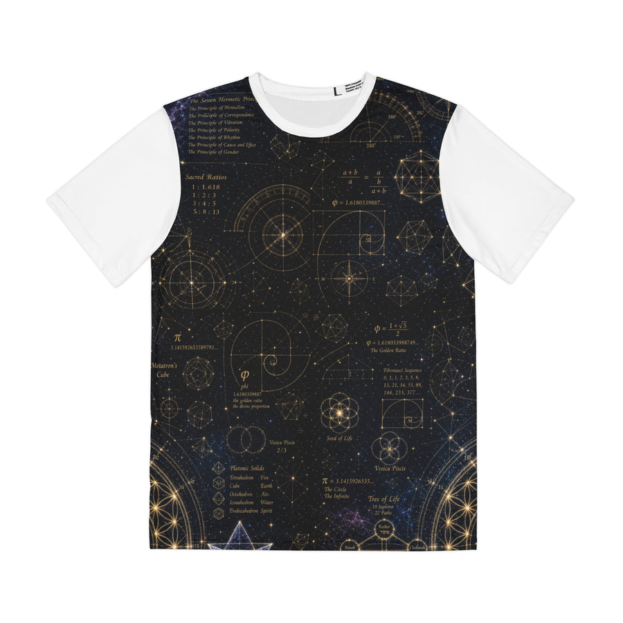 Men's Sacred Geometry Lounge Shirt — Cosmic Blueprint — Front View
