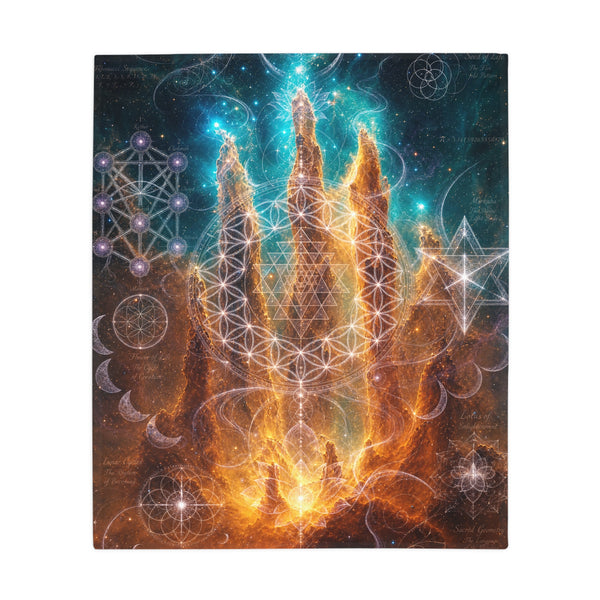Sacred Geometry Fleece Blanket - Butterfly Nebula