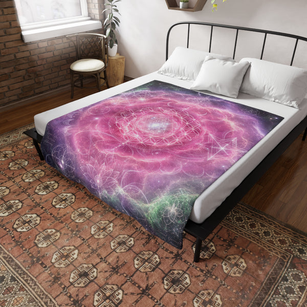 Sacred Geometry Fleece Blanket - Carina Nebula