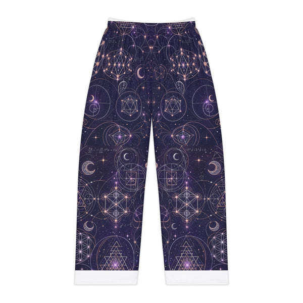 Pantalon de pyjama géométrie sacrée — Tissu céleste — Femme