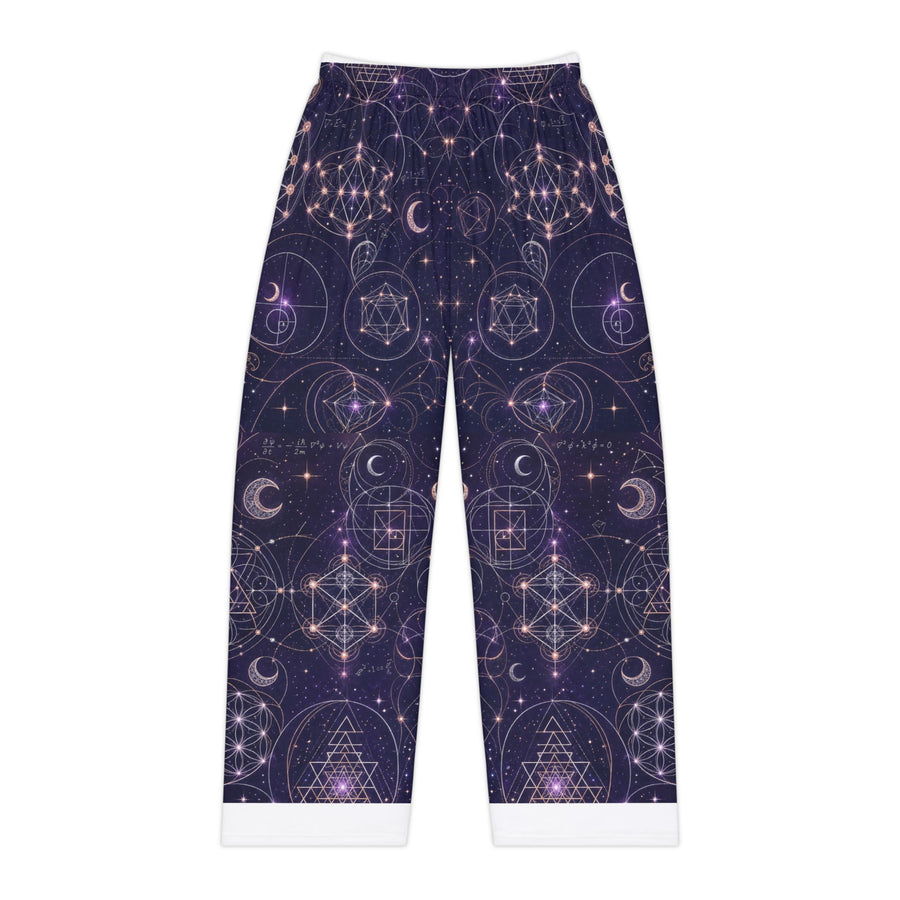 Pantalon de pyjama géométrie sacrée — Tissu céleste — Femme