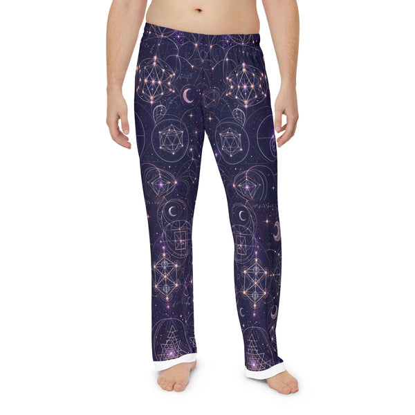 Pantalon de pyjama géométrie sacrée — Tissu céleste — Homme