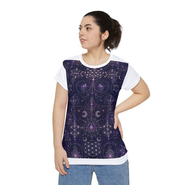 Women's Sacred Geometry Lounge Shirt — Celestial Weave — Front View
