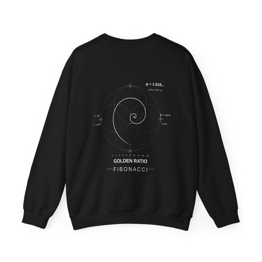 Fibonacci Spiral Crewneck — Black