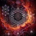 Sacred Geometry Throw Pillow Case — Sacred Bloom — Autumn
