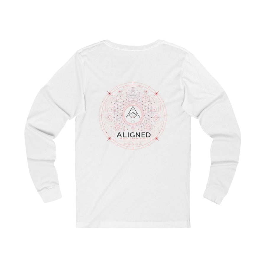 Aligned Long Sleeve — White — Back Design