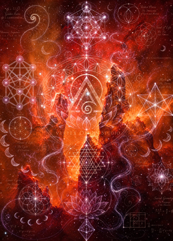 Sacred Geometry Blanket — Divine Origin — Autumn