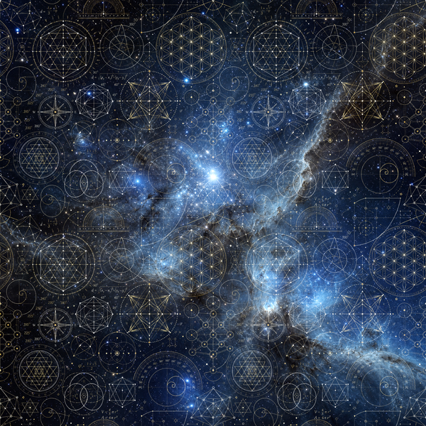 Sacred Geometry Throw Pillow Case — Origin Universe — Winter