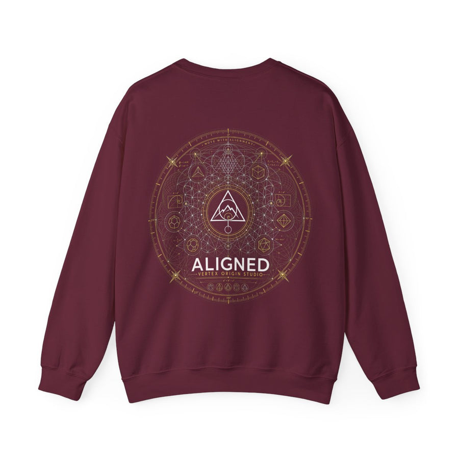 Aligned Crewneck — Maroon — Back Design
