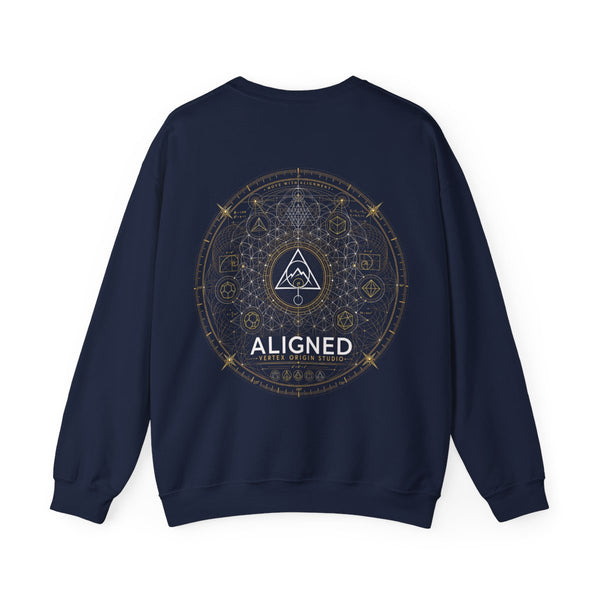 Aligned Crewneck — Navy — Back Design