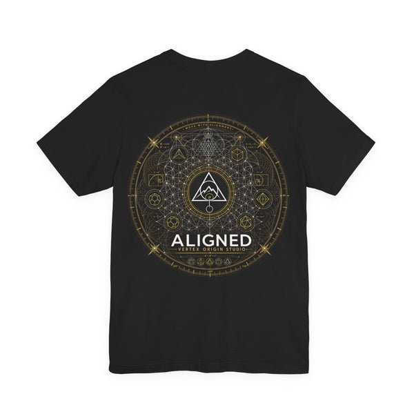 Aligned Tee — Black — Back Design