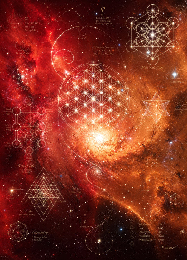 Sacred Geometry Blanket — Cosmic Constellation — Autumn