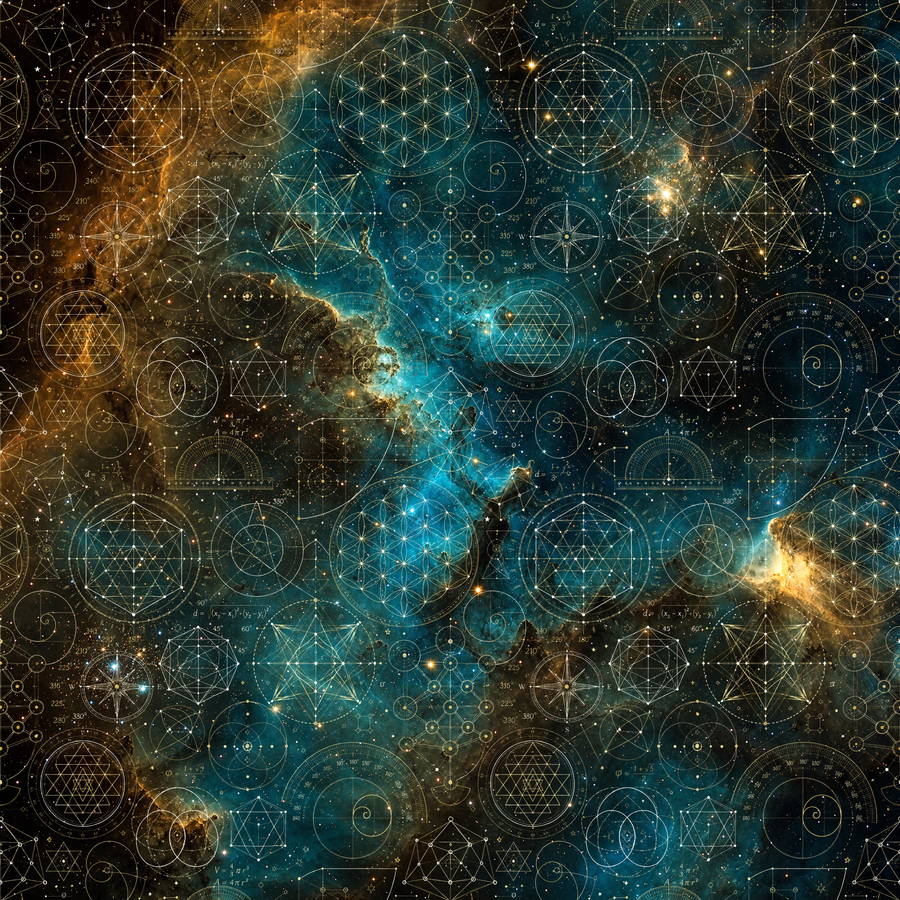 Sacred Geometry Throw Pillow Case — Origin Universe — Summer