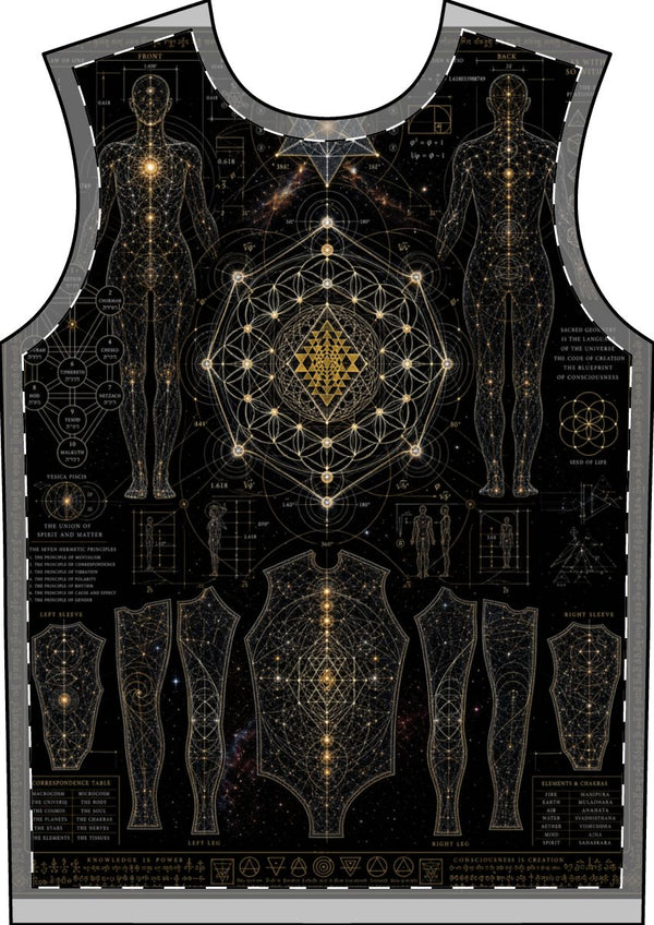 Men's Sacred Geometry Pajama Set — Sacred Blueprint — Back