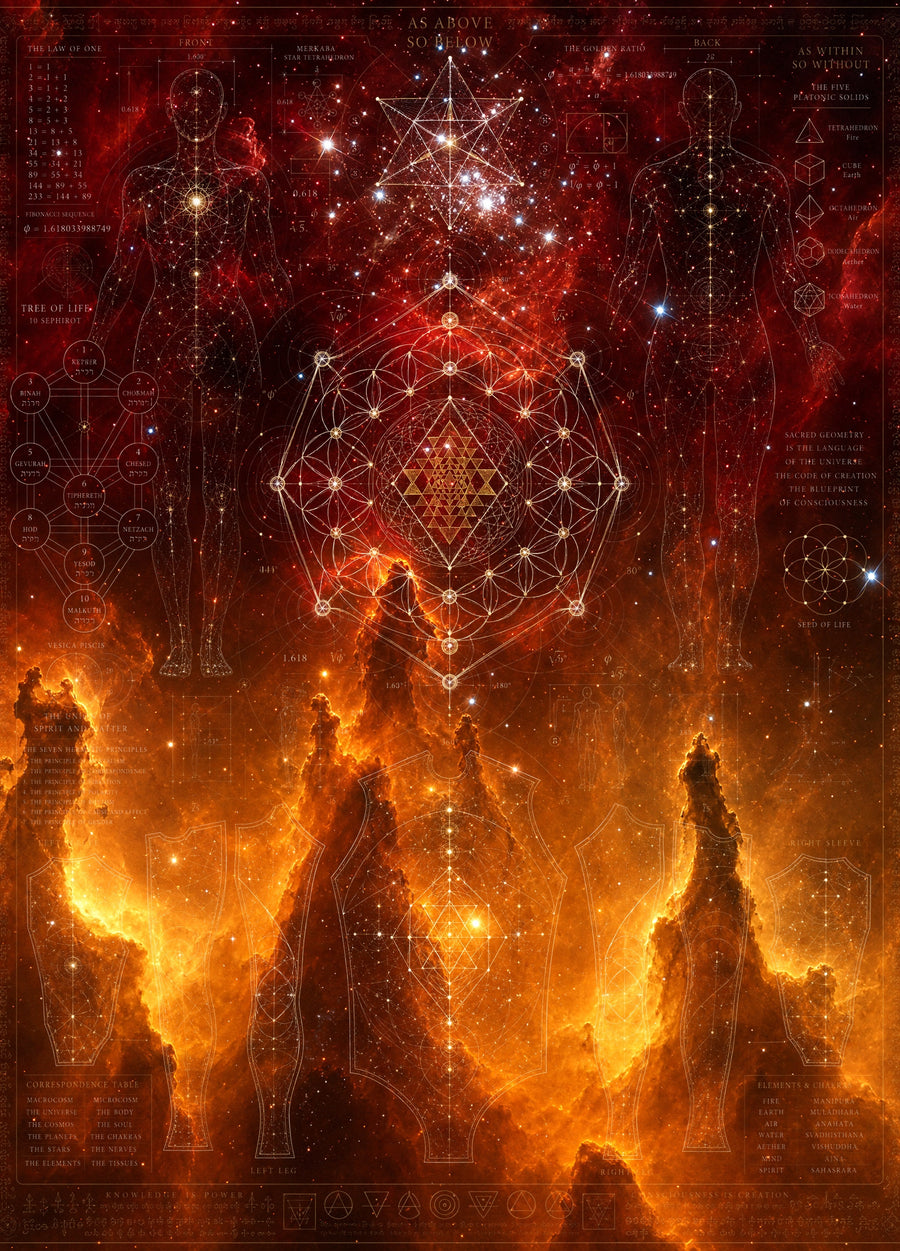 Sacred Geometry Blanket — Sacred Blueprint · Autumn