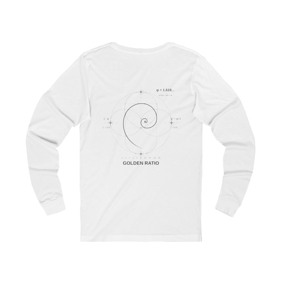 Fibonacci Spiral Long Sleeve — White — Back Design