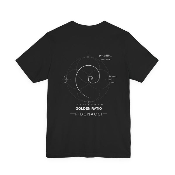 Fibonacci Spiral Tee — Black — Back Design