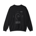 Fibonacci Spiral Crewneck — Black — Back Design