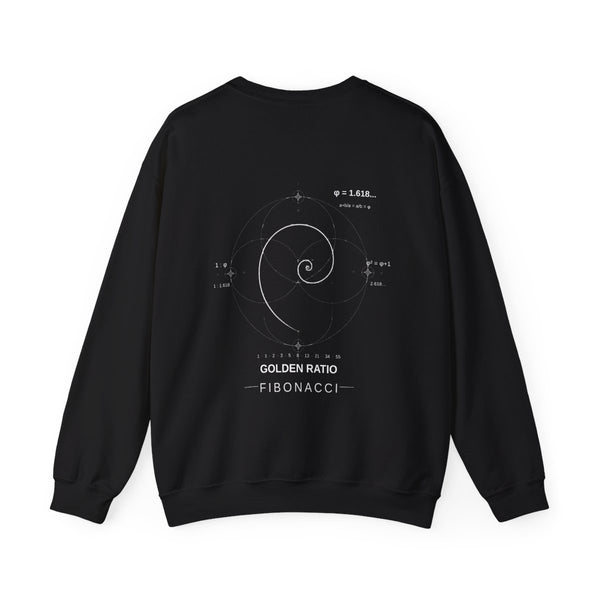 Fibonacci Spiral Crewneck — Black — Back Design