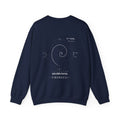 Fibonacci Spiral Crewneck — Navy — Back Design