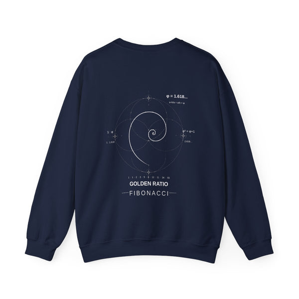 Fibonacci Spiral Crewneck — Navy — Back Design