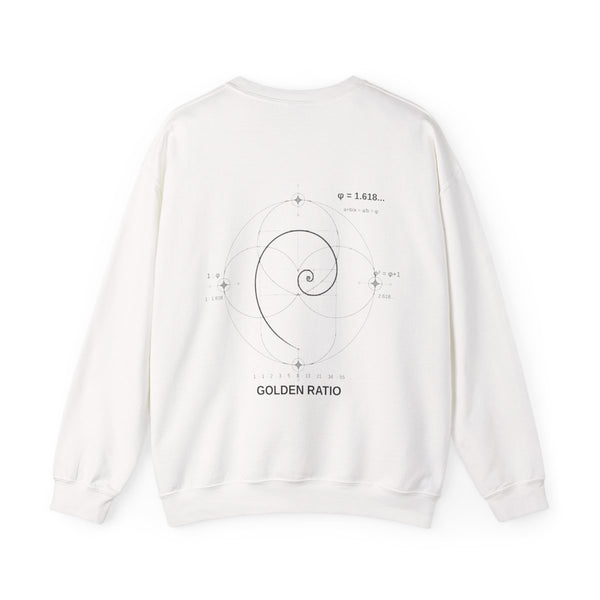 Fibonacci Spiral Crewneck — White — Back Design