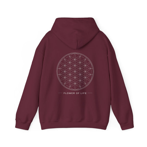Flower of Life Hoodie — Maroon — Back Design