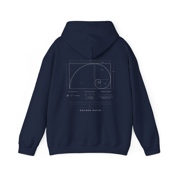 Golden Ratio Hoodie — Navy — Back Design