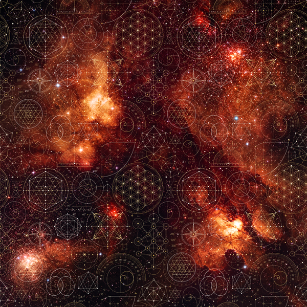 Sacred Geometry Throw Pillow Case — Origin Universe — Autumn