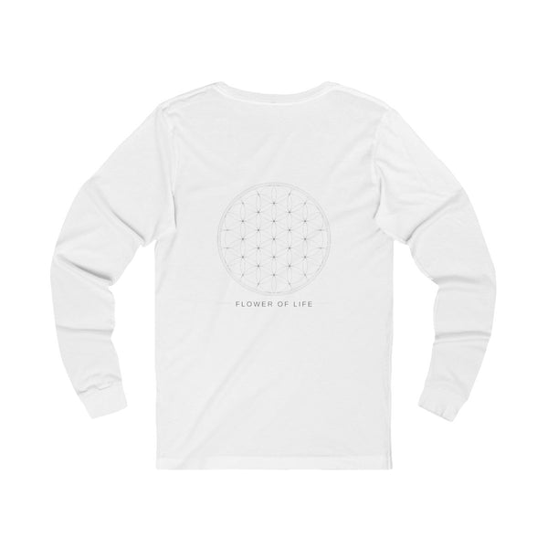 Flower of Life Long Sleeve — White — Back Design
