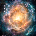 Sacred Geometry Throw Pillow Case — Cosmic Bloom — Summer