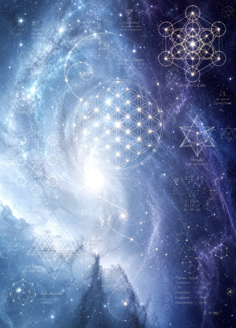 Sacred Geometry Blanket — Cosmic Constellation · Winter