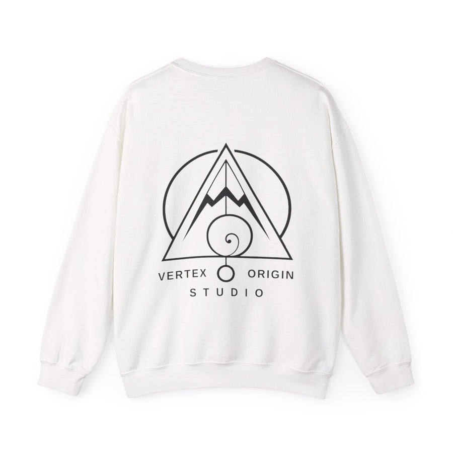 Origin Mark Crewneck — White — Back Design