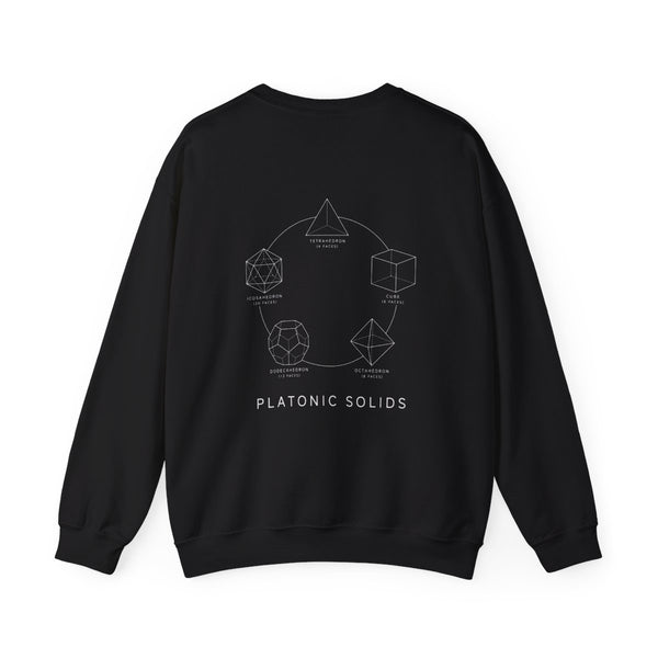 Platonic Solids Crewneck — Black — Back Design