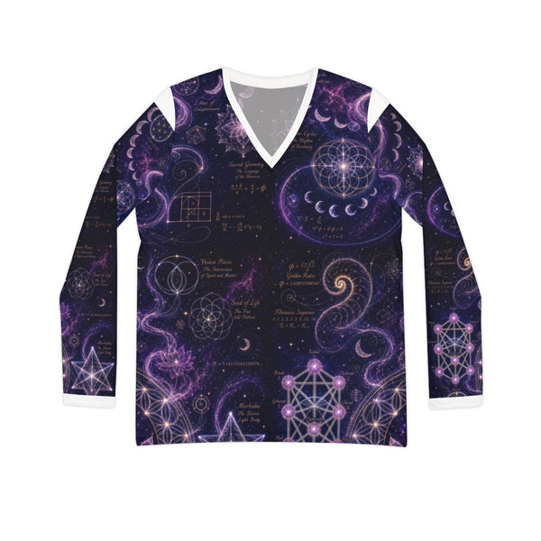 Haut de pyjama géométrie sacrée — Origine divine (Col V femme)