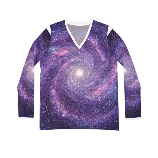 Haut de pyjama géométrie sacrée — Univers originel (Col V femme)